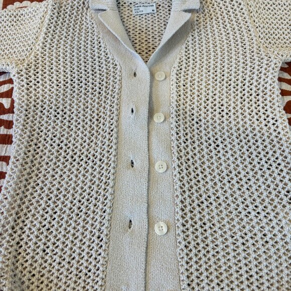 Frank and Oak Crochet Camp Collar Knit Shirt - Picture 5 of 5